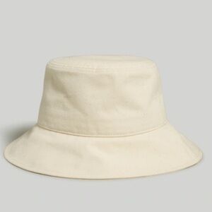 Madewell Wide-Brim Bucket Hat Antique Cream Khaki Cotton Size M-L